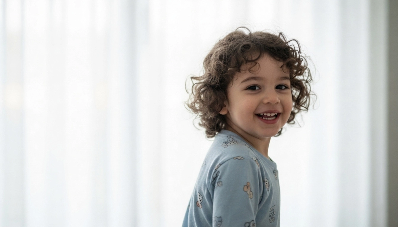 Szczęśliwe i zdrowe dziecko po leczeniu laryngologicznym